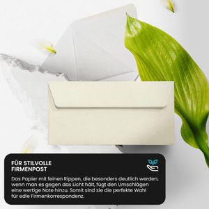 Produktbild für Briefumschläge Netuno Aster Laid, weiß, DIN lang