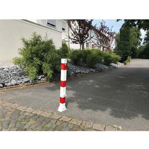 Produktbild für Absperrpfosten Schake 470FUB, rot/weiß, aus Metall