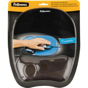 Produktbild für Mauspad Fellowes Crystals Gel, 91121, schwarz