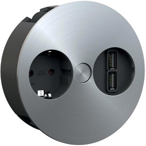 Einbausteckdose Bachmann 931.031 Twist, 2m Kabel