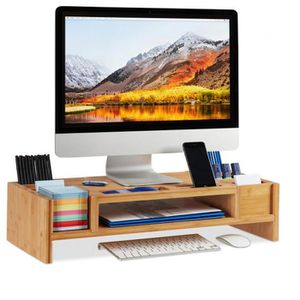 Monitorständer Relaxdays 10025703, Bambus