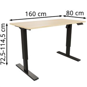 Produktbild für Schreibtisch Bisley E-StarterTech, ahorn / schwarz