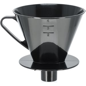 Axentia Kaffeefilter mit Stutzen 231383, Größe 4, Kunststoff schwarz, Handfilter