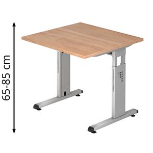 Produktbild für Schreibtisch Hammerbacher O-Serie, nussbaum / silber