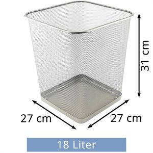 Produktbild für Papierkorb D.RECT 110785, silber