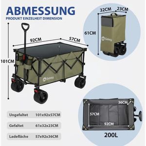 Produktbild für Bollerwagen Sekey XXL Plus FW200, faltbar