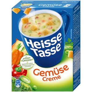 Erasco Fertiggericht Heisse Tasse, Gemüsecreme mit Croutons, je 150ml, 3er Pack