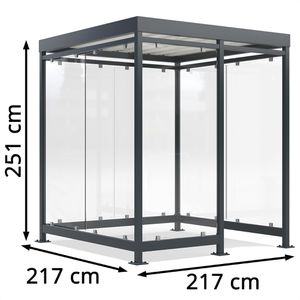Produktbild für Personenunterstand WSM Köln K2 c/b, anthrazit, aus Metall