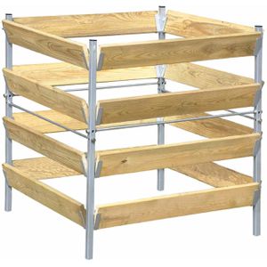 Komposter bellissa 99160 M, natur/ silber, aus Holz und Stahl