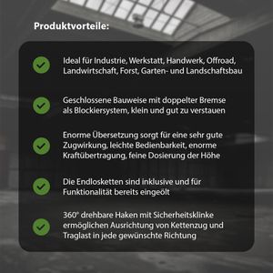 Produktbild für Kettenzug Trutzholm Profi, 41539, Triangel Flaschenzug