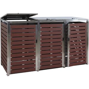Produktbild für Mülltonnenbox Mendler HWC-K14, WPC/Edelstahl