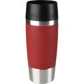Isolierbecher Emsa Travel Mug 513356, 360 ml hält 4h warm, Edelstahl doppelwandig, rot