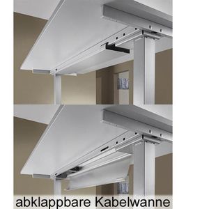 Produktbild für Schreibtisch Hammerbacher XDSM 18, lichtgrau / silber