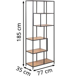 Produktbild für Bücherregal AC-Design Seaford, schwarz / wildeiche