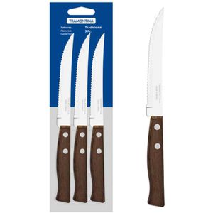 Produktbild für Steakmesser Tramontina Tradicional 22200/305, 3 Stück