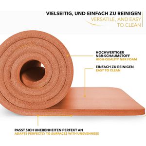 Produktbild für Yogamatte Tresko mit Tragegurt, orange, 1 cm stark