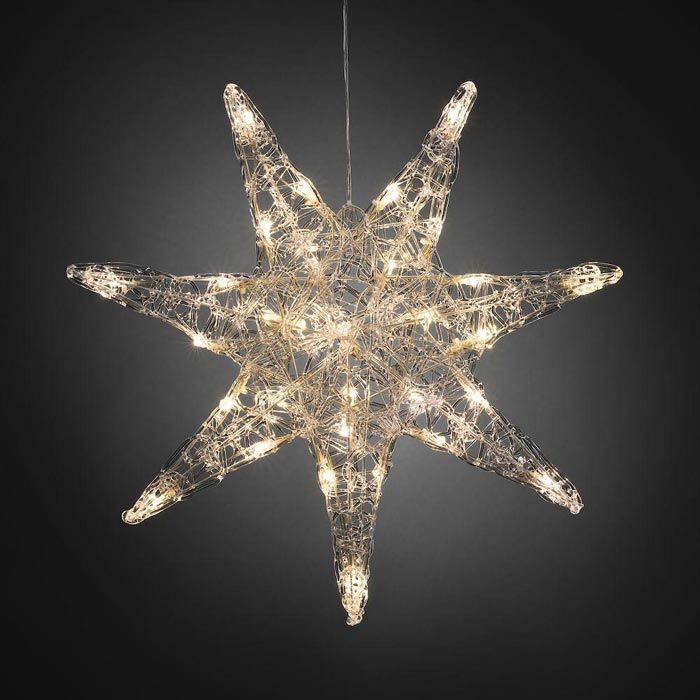 Konstsmide Weihnachtsstern 6110-103, Acryl, mit cm – Böttcher beleuchtet AG Ø 32 45 LEDs