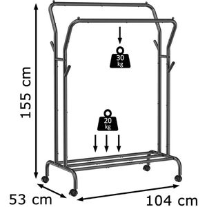 Produktbild für Garderobenständer Songmics HSR107B01, schwarz