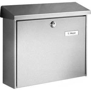 Briefkasten Burg-Wächter Amrum 3867 Ni, silber, aus Edelstahl