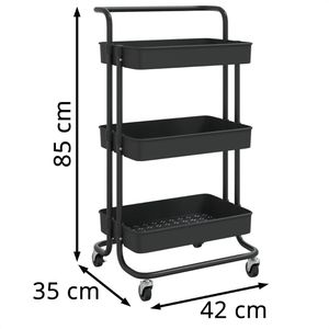 Produktbild für Küchenwagen vidaXL 336335, schwarz