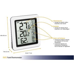 Produktbild für Thermo-Hygrometer TFA 30.3065.02, Info, digital