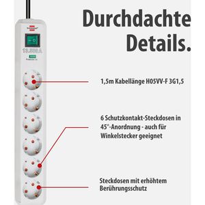 Produktbild für Steckdosenleiste Brennenstuhl Eco-Line, 1,5m Kabel