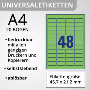 Produktbild für Universaletiketten Zweckform L6040-20, grün