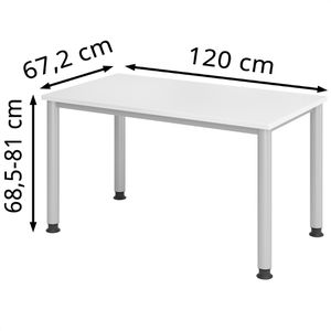 Produktbild für Schreibtisch Hammerbacher H-Serie, weiß / silber