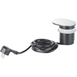 Produktbild für Einbausteckdose Böttcher-AG silber, mit 1,9 m Kabel