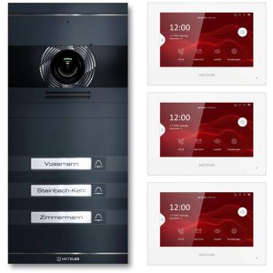 Türsprechanlage Metzler VDM10 2.0 anthrazit, 3 Monitore, LAN