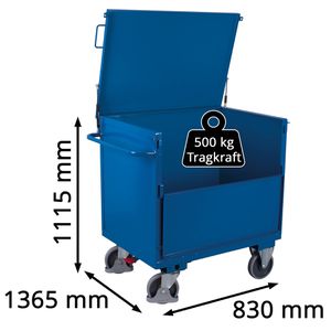 Produktbild für Transportwagen VARIOfit Kastenwagen mit Deckel, sw-800.415