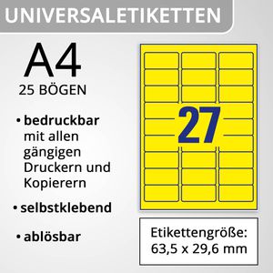 Produktbild für Universaletiketten Zweckform L6004-25, neon-gelb
