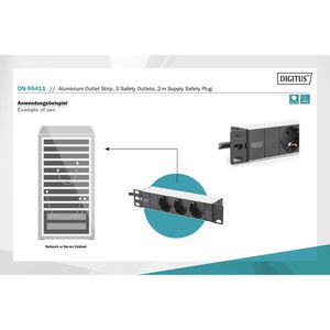 Produktbild für Steckdosenleiste Digitus mit 2m Kabel