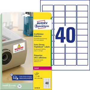 Folienetiketten Zweckform L6140-20, weiß matt