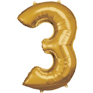 Produktbild für Luftballons Amscan 9906268, Riesenzahl 3, gold