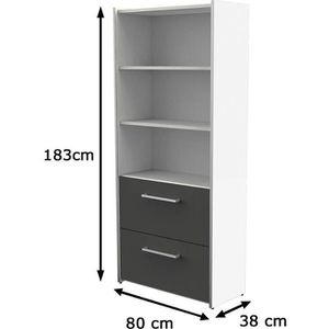 Produktbild für Kombischrank Kerkmann start up, anthrazit / weiß