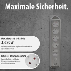 Produktbild für Tischsteckdose Brennenstuhl estilo, mit 2 m Schuko Kabel