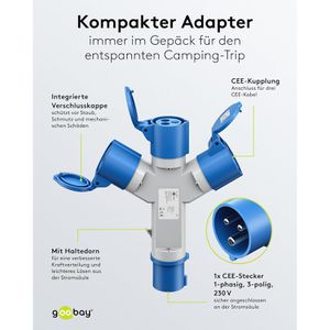 Produktbild für CEE-Stromverteiler Goobay 76237, mobil, für außen