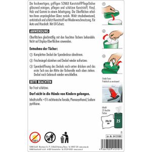 Produktbild für Reinigungstücher Sonax Kunststoffpflege glänzend, feucht