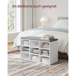 Produktbild für Schuhbank Vasagle LHS009W14, weiß, aus Holz