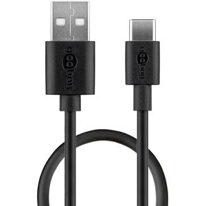Produktbild für Ladekabel Goobay 45735, schwarz, 1m