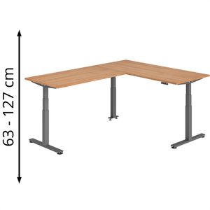 Schreibtisch Hammerbacher XDSMW, nussbaum / graphit