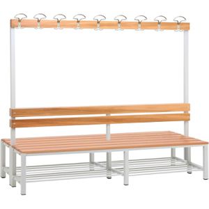 Umkleidebank SZ-Metall 59203-2, Sitzfläche Holz, 200 cm