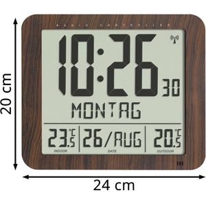 Produktbild für Wanduhr TFA 60.4518.08, Kunststoff, digital, Funkuhr