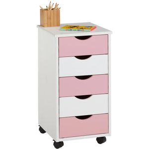 Produktbild für Rollcontainer Idimex Lagos, 2118, aus Holz, rosa / weiß