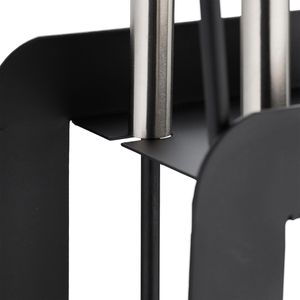 Produktbild für Kaminbesteck Relaxdays 10028785, aus Metall, schwarz, 5-teilig