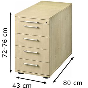 Produktbild für Standcontainer Hammerbacher H-Serie, ahorn