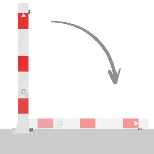 Produktbild für Absperrpfosten Schake 470FUB, rot/weiß, aus Metall