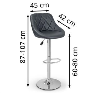 Produktbild für Barhocker Tresko BH-005, drehbar mit Lehne