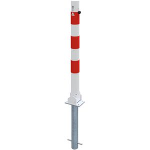 Produktbild für Absperrpfosten Schake 476UZHB+2, 2 Ösen, rot/weiß, aus Metall